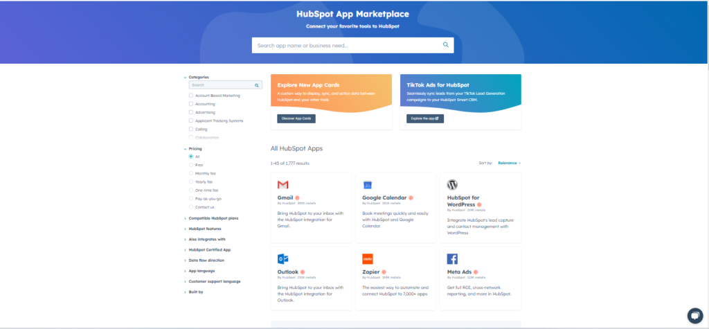 HubSpot Integrations and App Marketplace