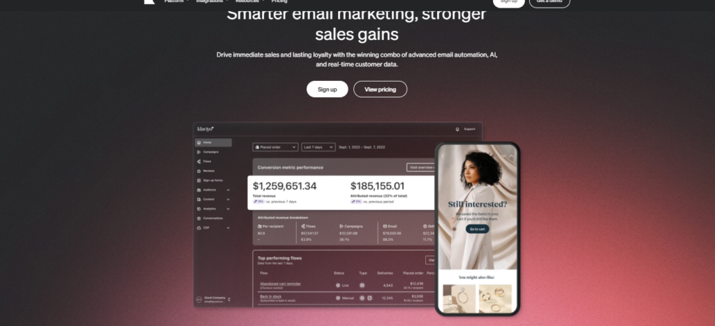 Email Marketing Features Klaviyo