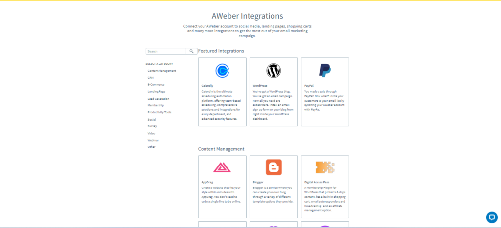 Integration Of Aweber