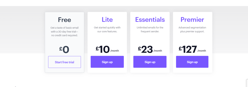 Campaign Monitor Pricing Plans