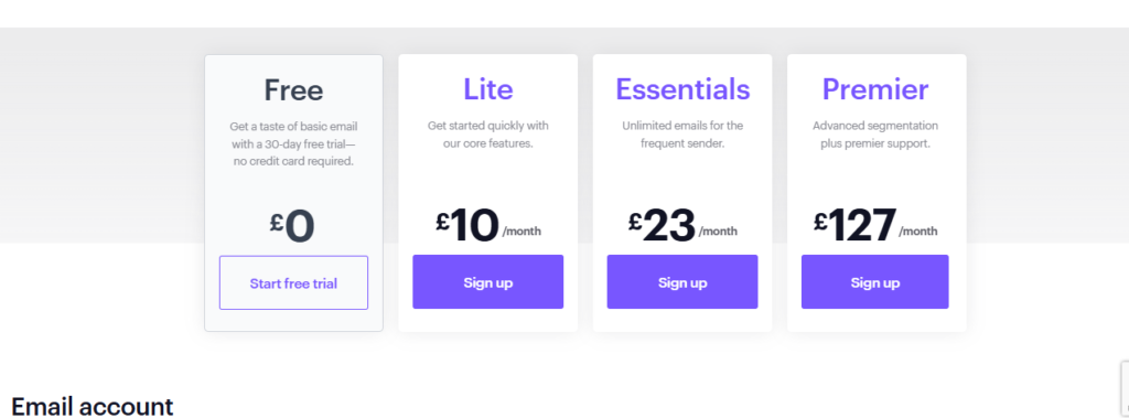 Campaign Monitor Pricing Plans