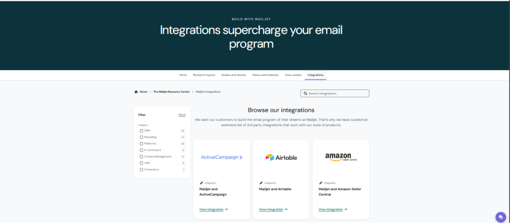 Integrations Mailjet