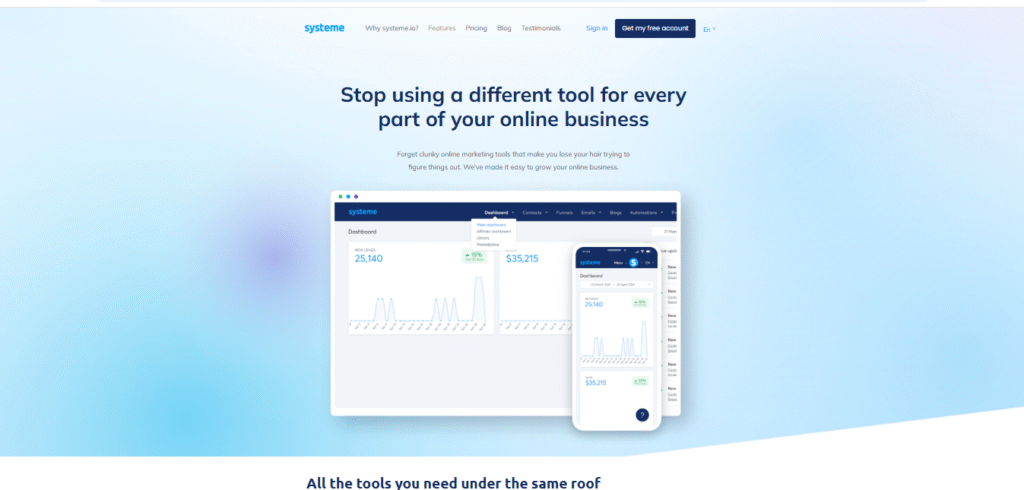 Systeme io Features & Tools