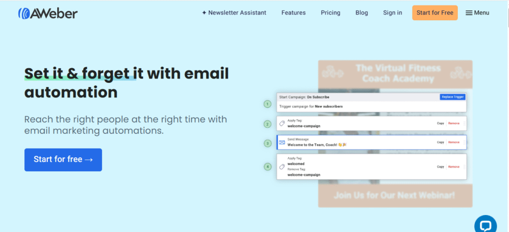 Automation Features AWeber