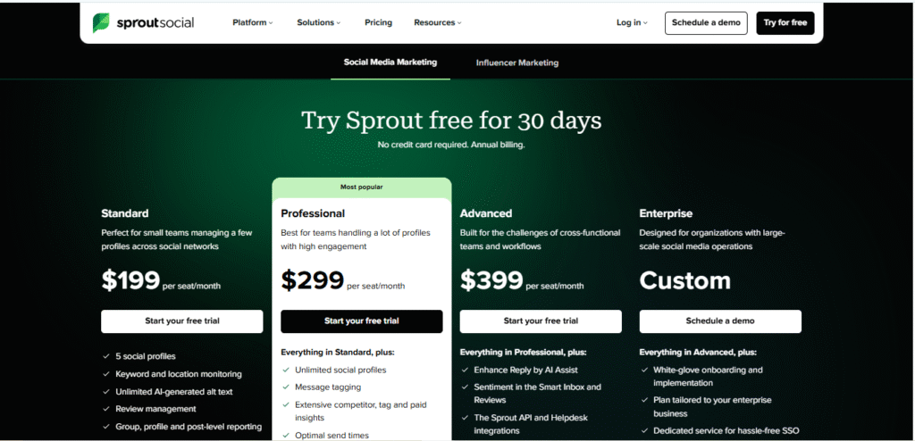 Pricing and Plans Sprout Social